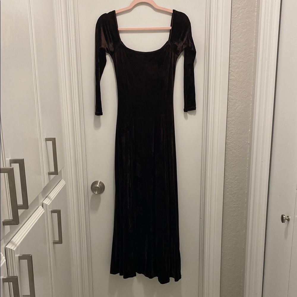 Vintage 90’s Laundry by Shelli Segal Brown Velvet Dress